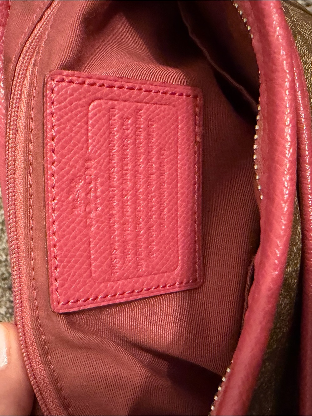 Coach Signature file crossbody Bag in Brown with Pink Trim - Picture 4 of 6